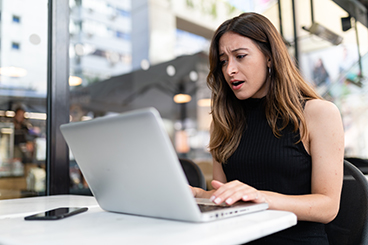 Lady looking at computer 